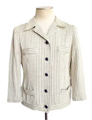 1960s French Jersey Jacket Navy Stripe