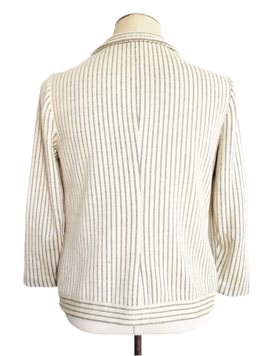 1960s French Jersey Jacket Navy Stripe