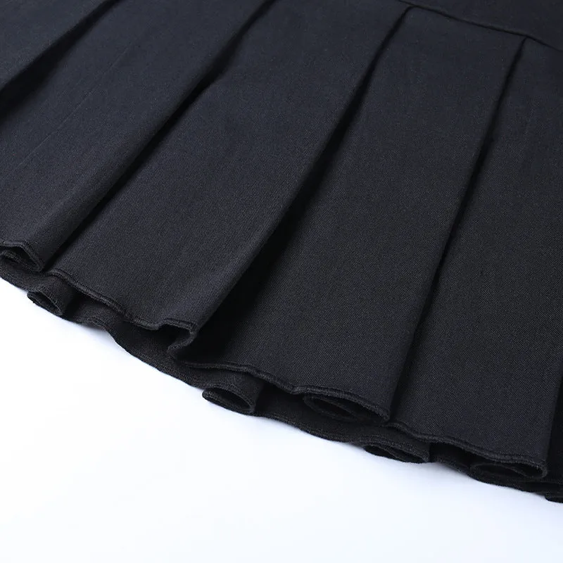 A Pure Flower Pleated Mini Skirt