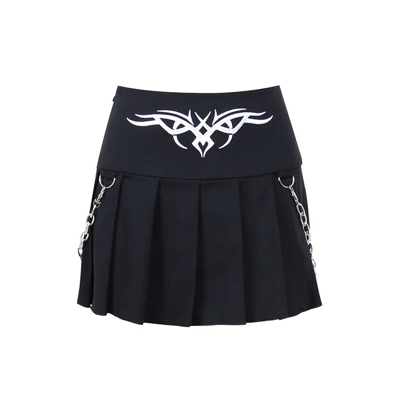 A Pure Flower Pleated Mini Skirt