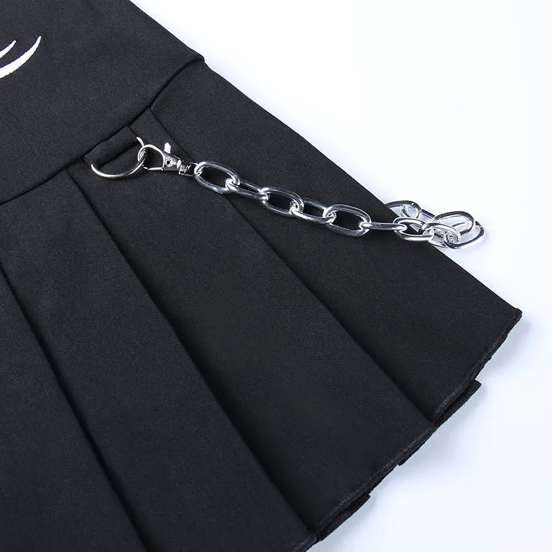 A Pure Flower Pleated Mini Skirt