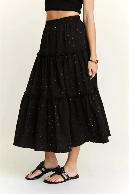 ADORA Rhinestone Accent Tiered Skirt
