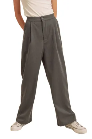 Aemi   Co High Waist Wide Leg Pants with Side Pockets