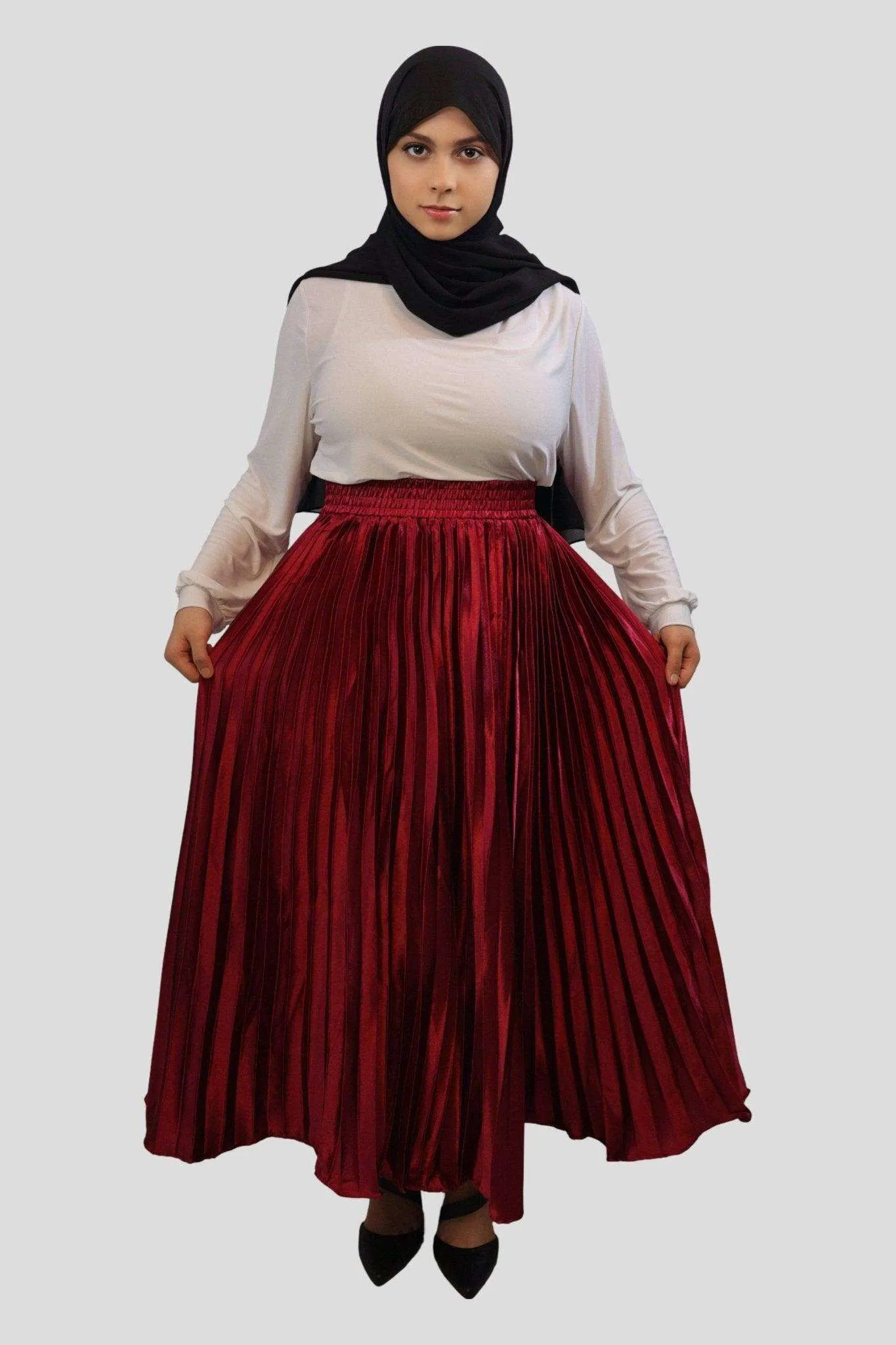Afifa Pleated Ankle Length Skirt