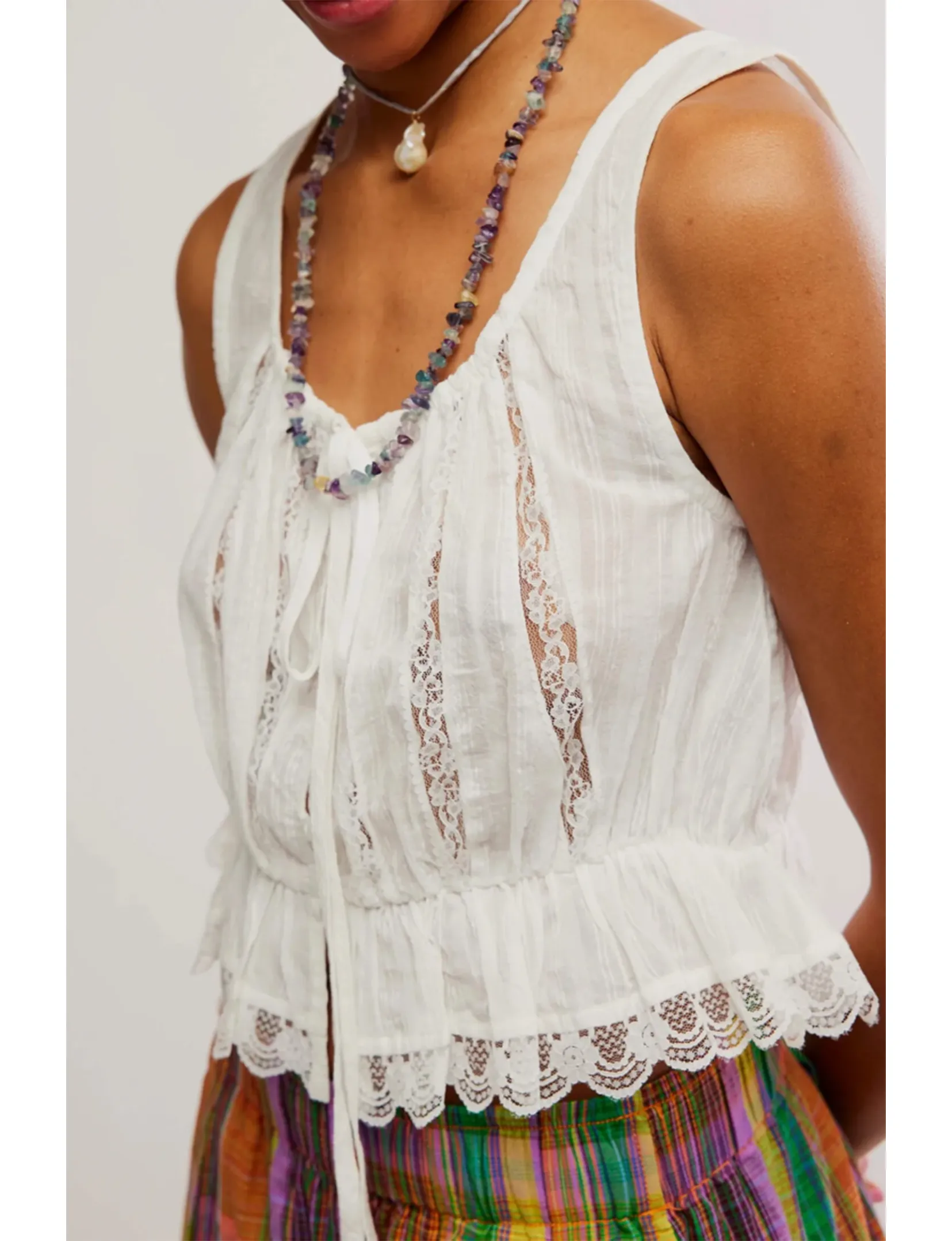 Alana Lace Tank, Clean Ivory
