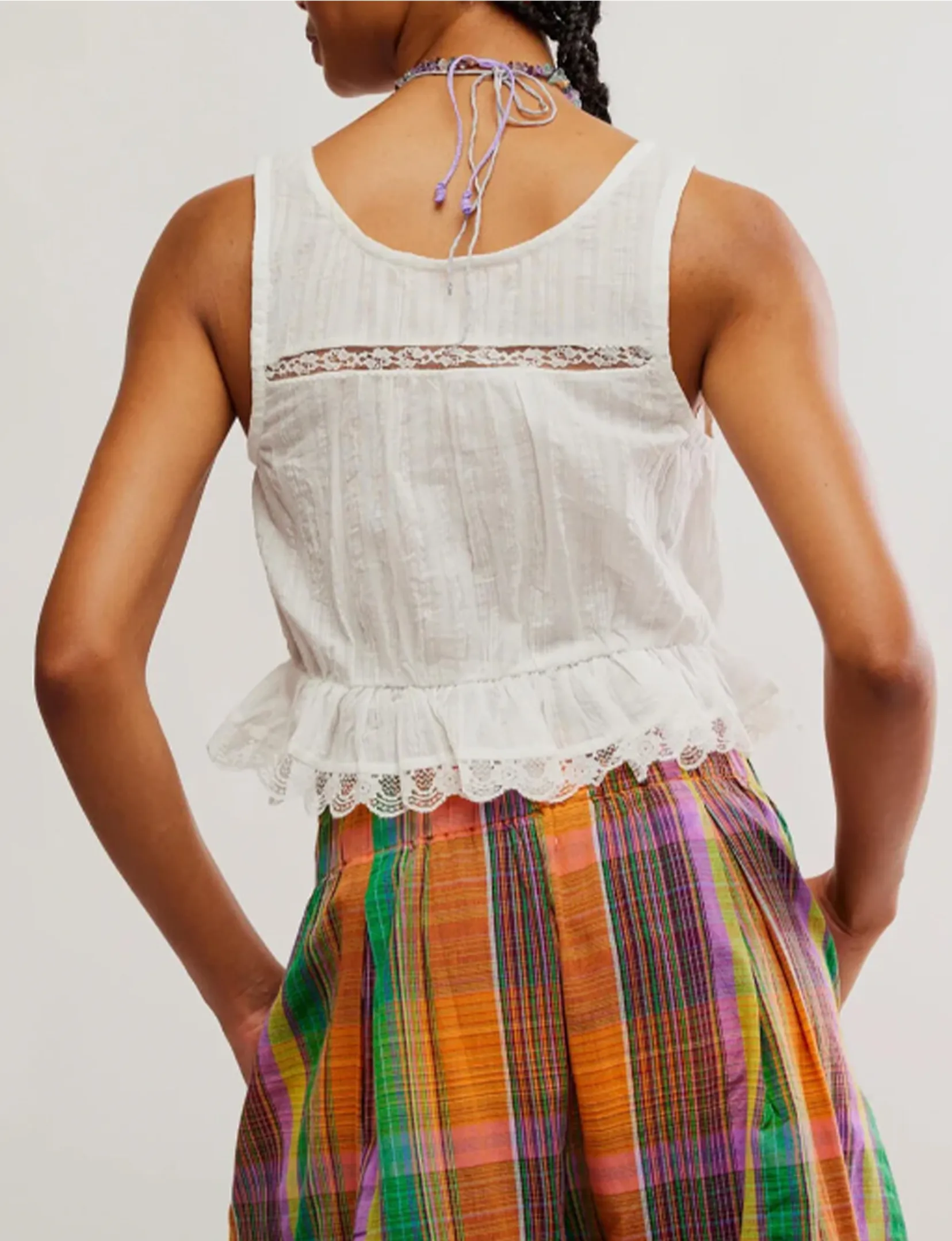 Alana Lace Tank, Clean Ivory