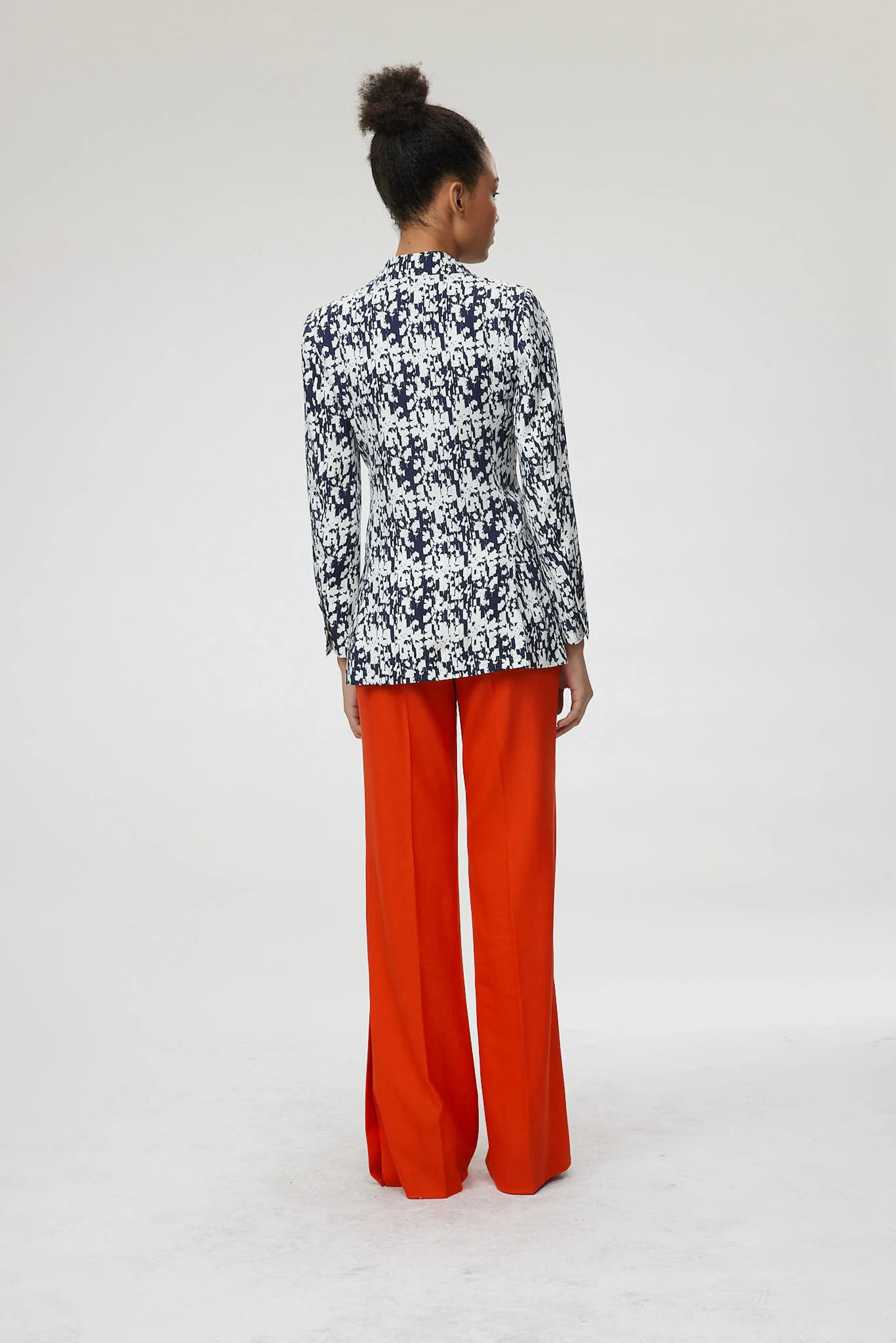Alessandria Jacket - Classic double breasted  suit jacket in floral navy print