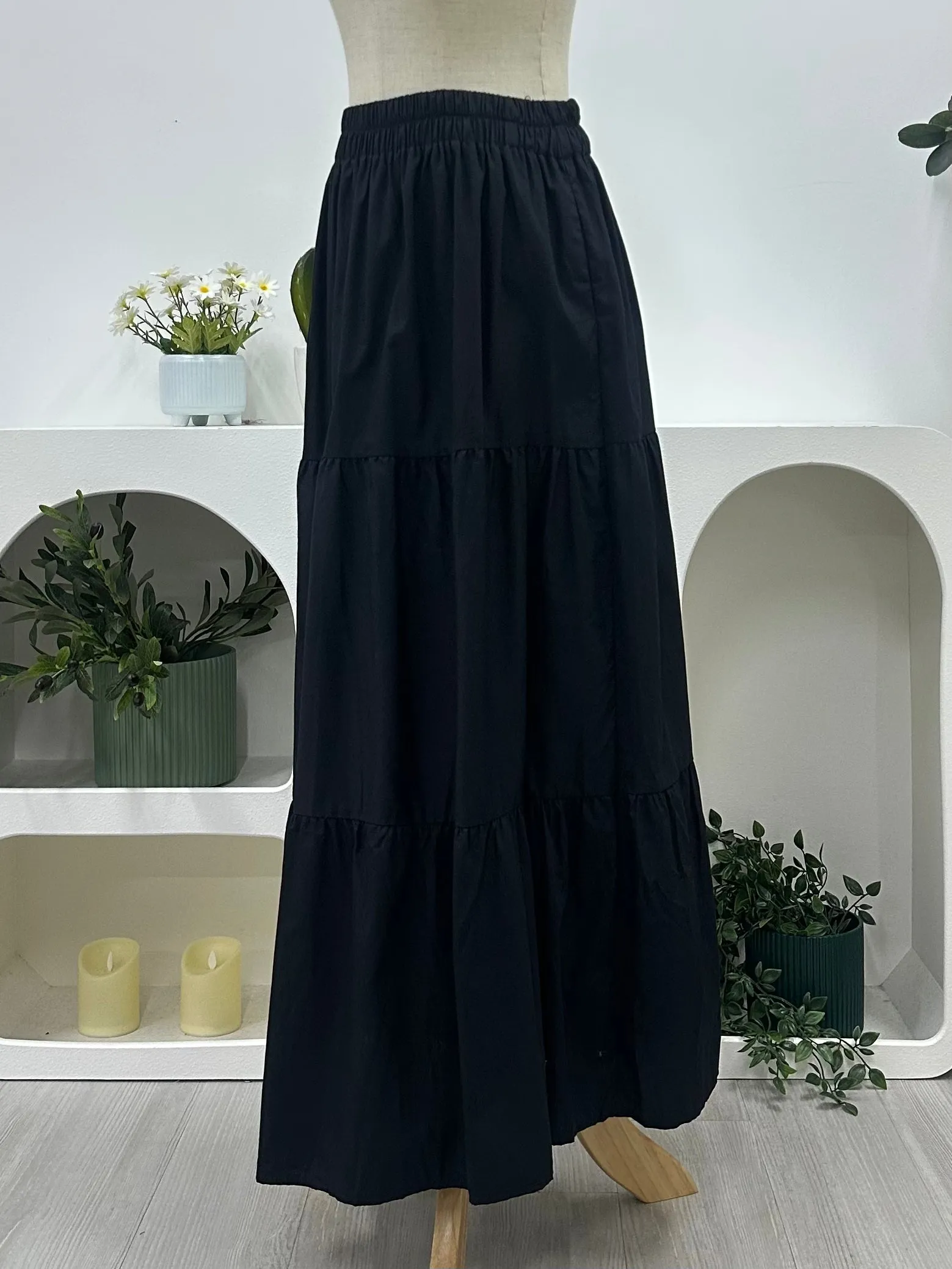 Alia Cotton Tiered Skirt
