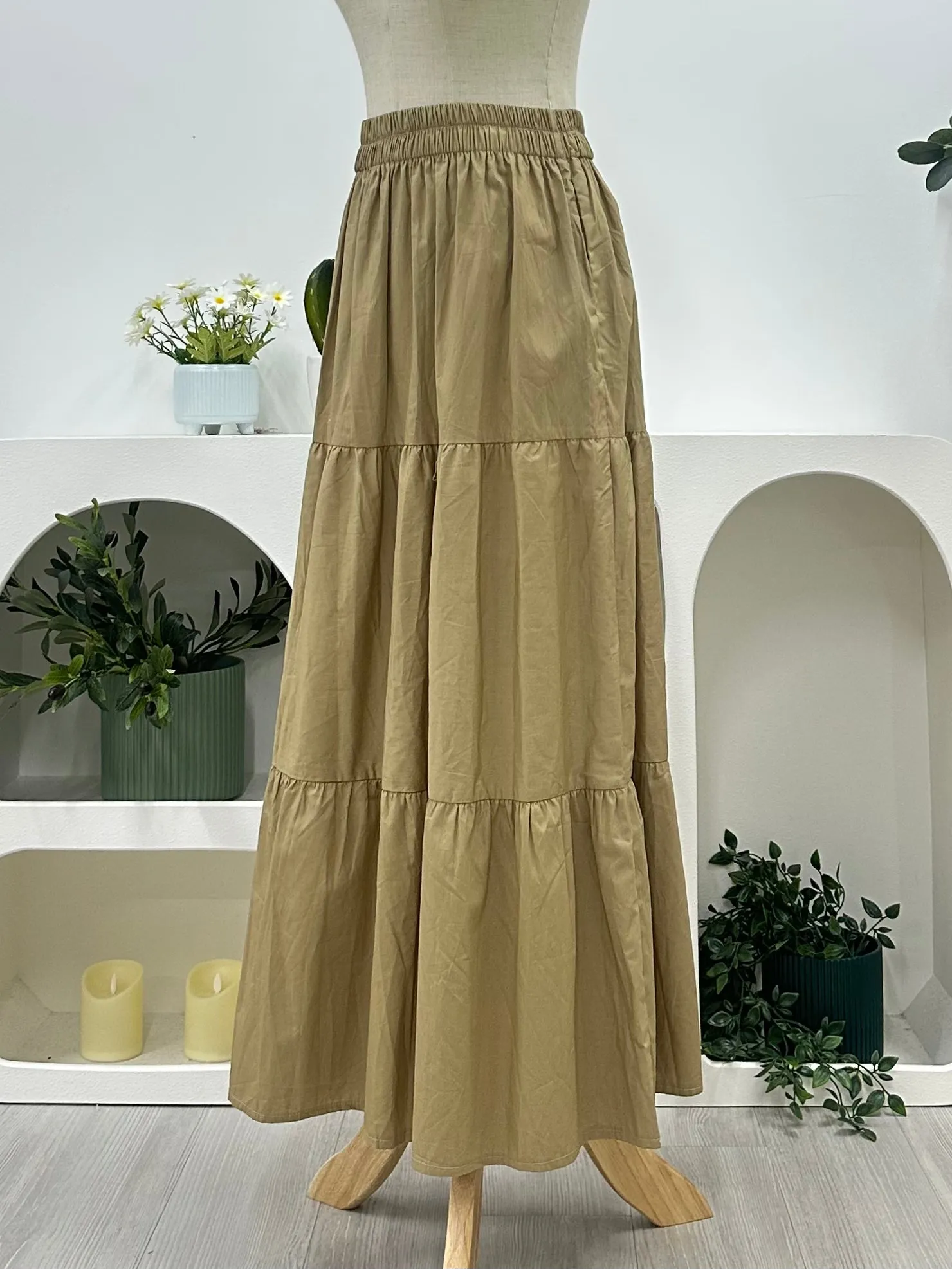 Alia Cotton Tiered Skirt