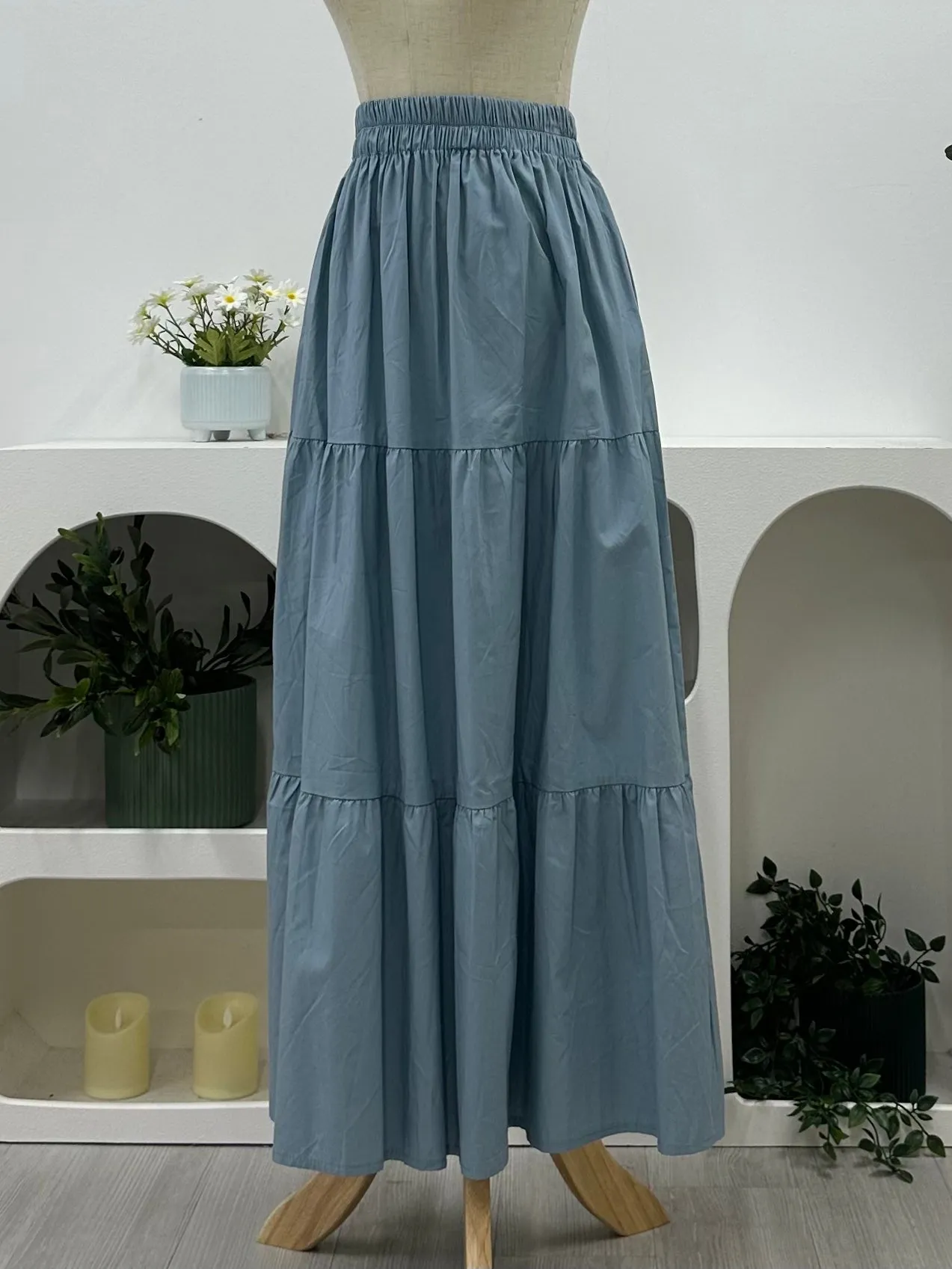 Alia Cotton Tiered Skirt