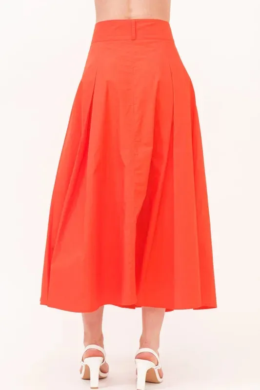 All Buttoned Up Midi Skirt