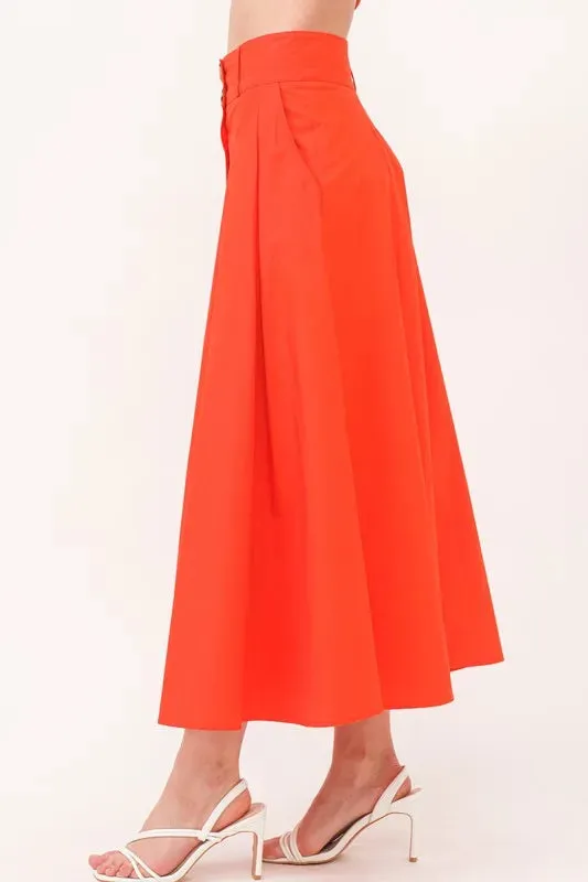 All Buttoned Up Midi Skirt