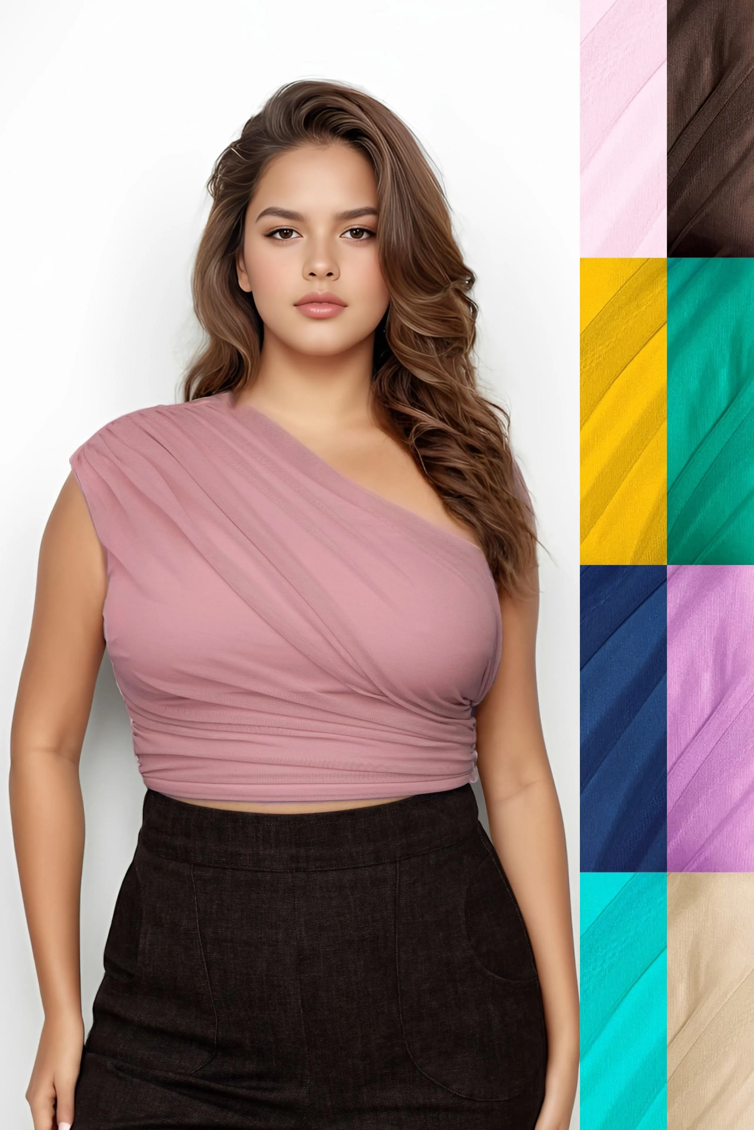 Amalfi Draped Asymmetrical Top-CUSTOMIZED COLOR