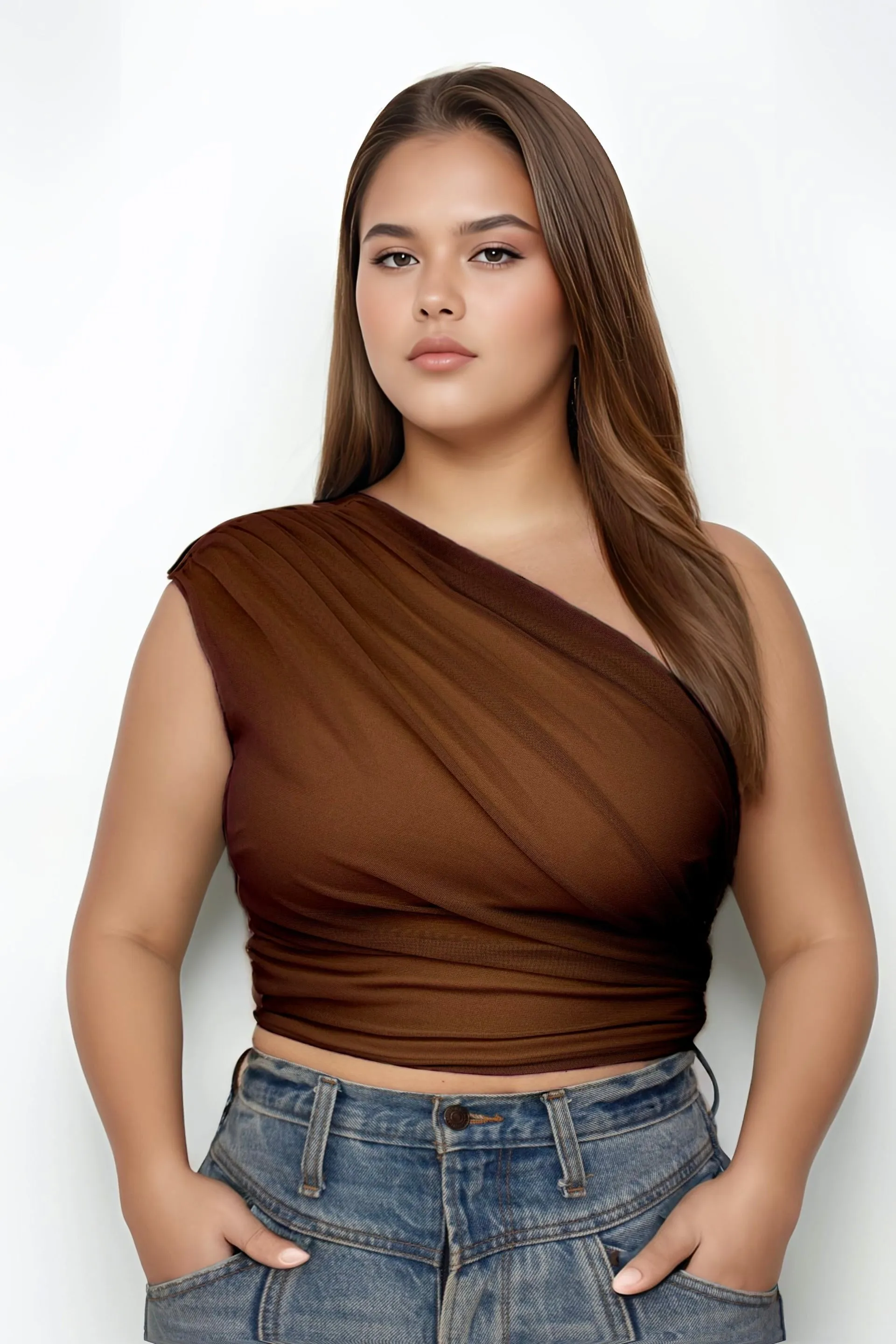Amalfi Draped Asymmetrical Top-CUSTOMIZED COLOR