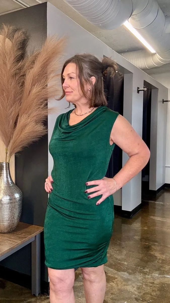 Anara Draped Jersey Dress