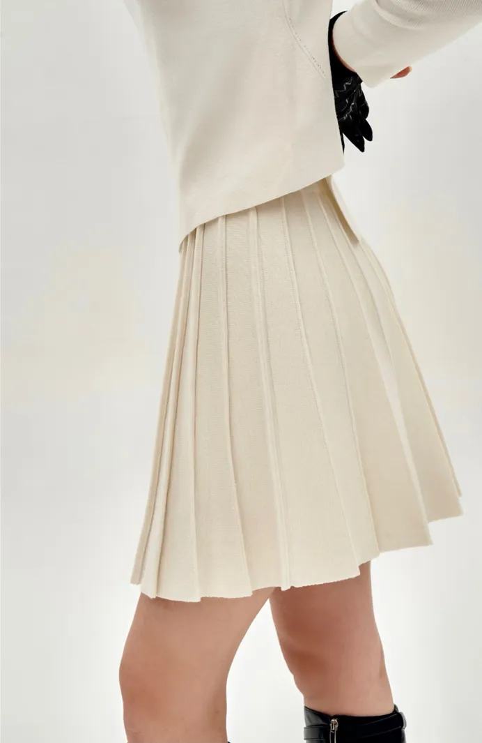 Anell Golf French Wool Skirt - Cream