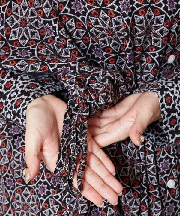 Arabic Pattern Asymmetrical Shirt