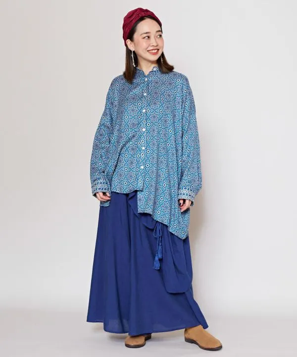 Arabic Pattern Asymmetrical Shirt