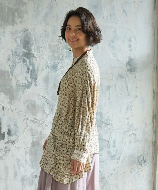 Arabic Pattern Asymmetrical Shirt