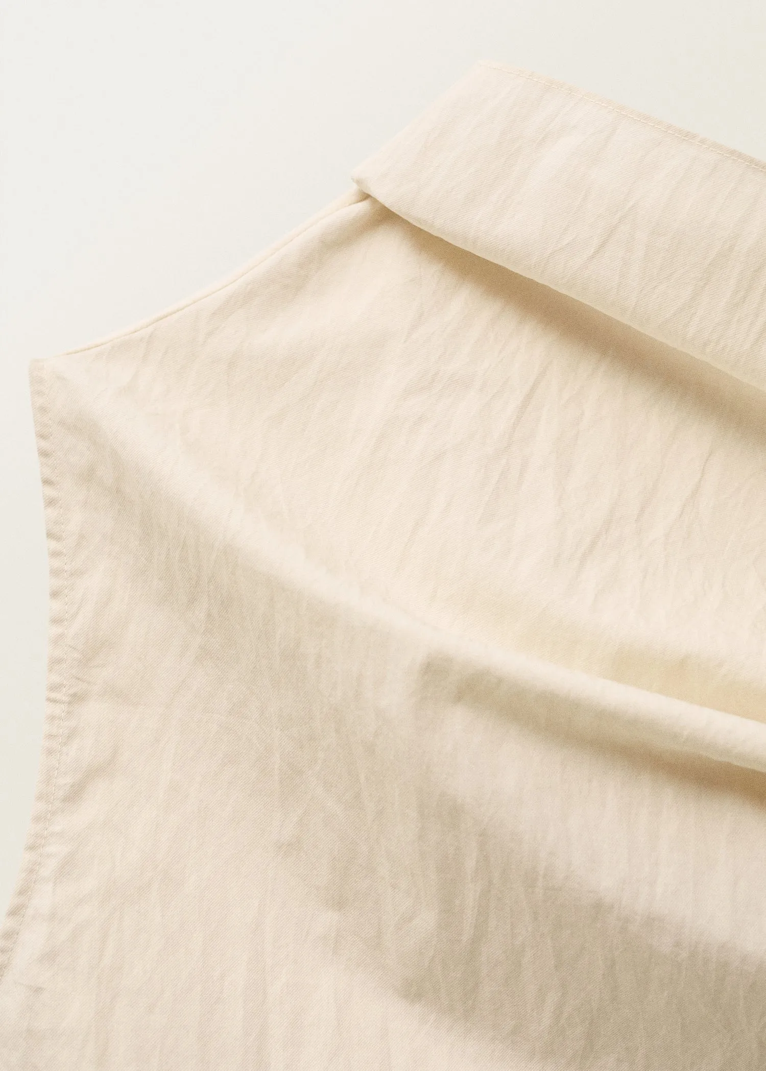 Asymmetrical collar cotton blouse