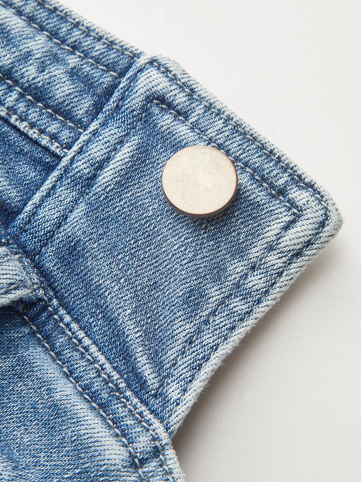 Asymmetrical Pleated Denim Strapless Top