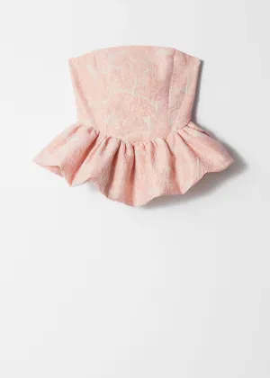 Bandeau Peplum Jacquard Top