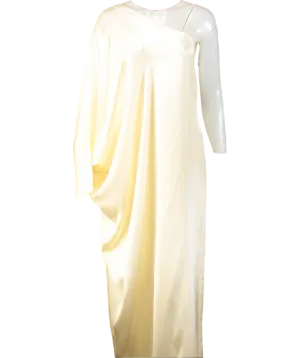 Beare park Cream One Shoulder Silk Gown UK 8