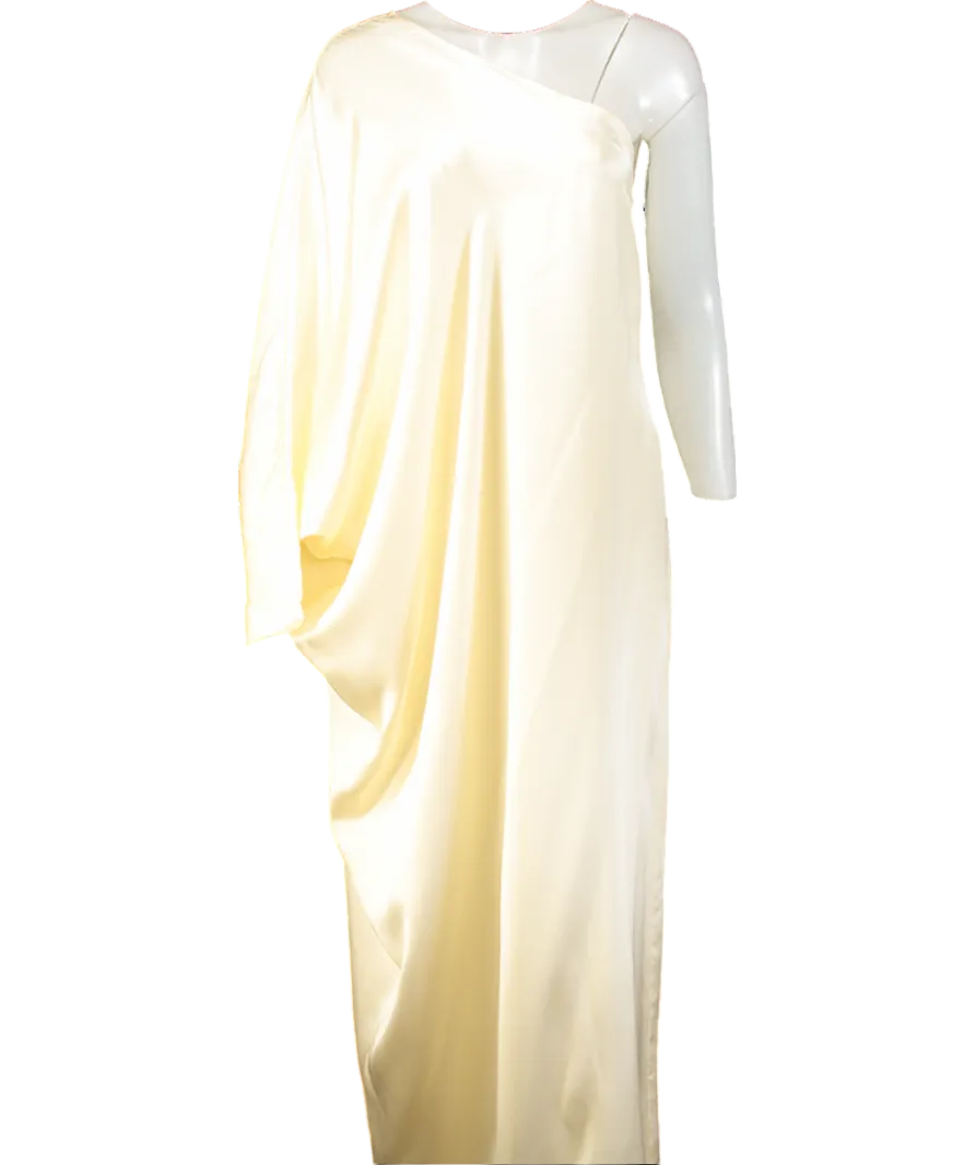 Beare park Cream One Shoulder Silk Gown UK 8