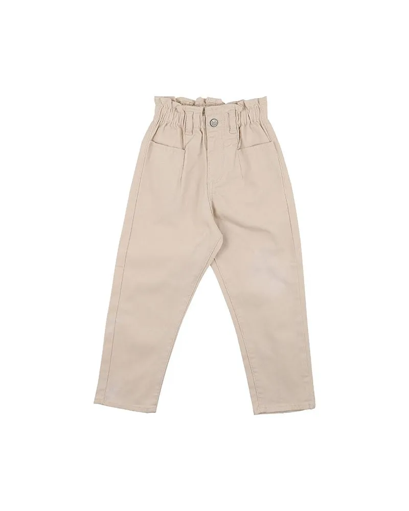Bebe - Paperbag Twill Pants - Pebble