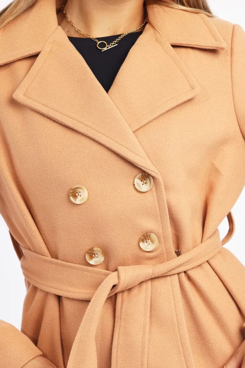 Beige Cropped Coat
