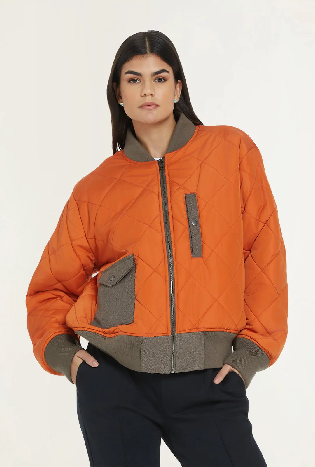 BENNY - Cropped Reversible Bomber Jacket