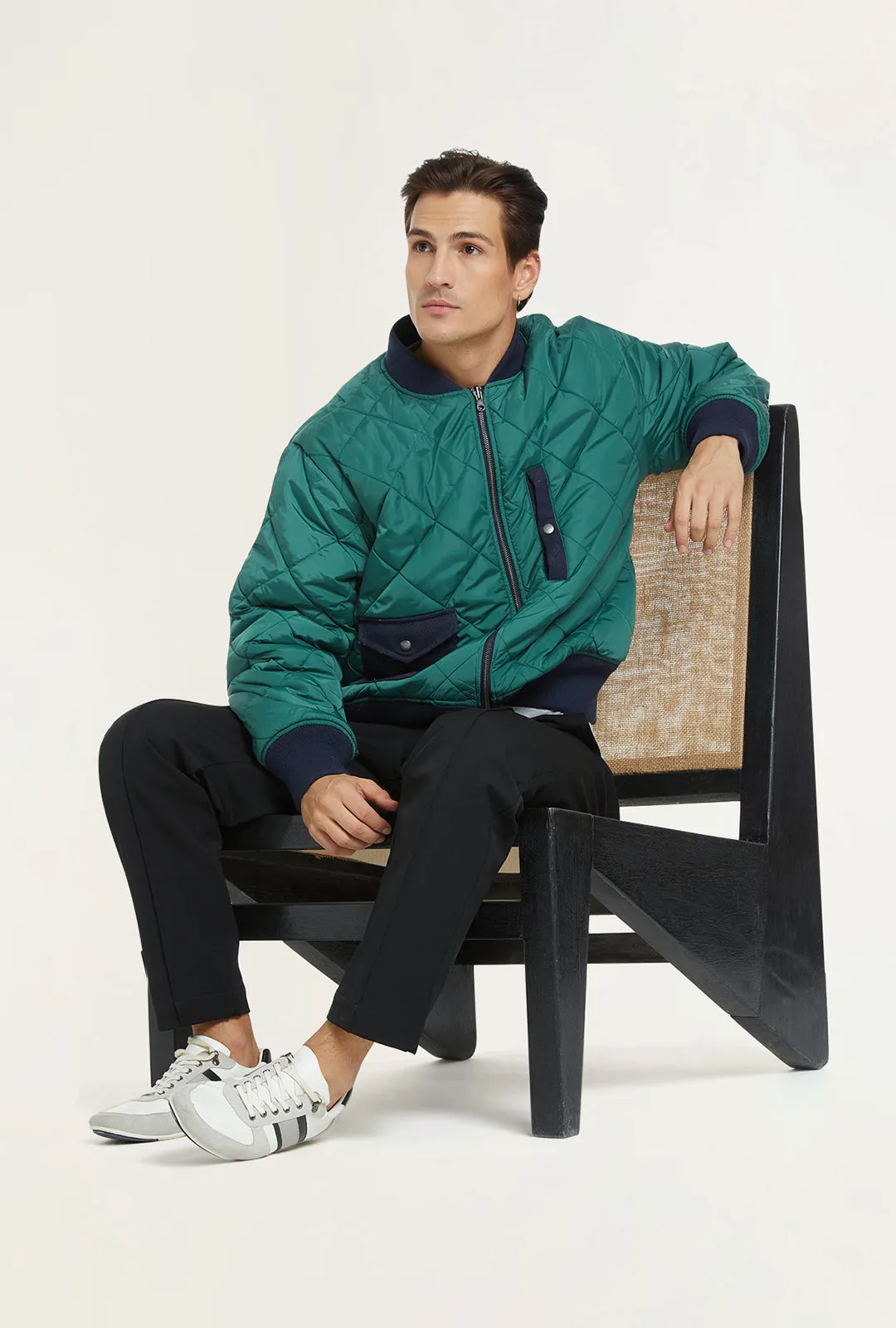 BENNY - Cropped Reversible Bomber Jacket