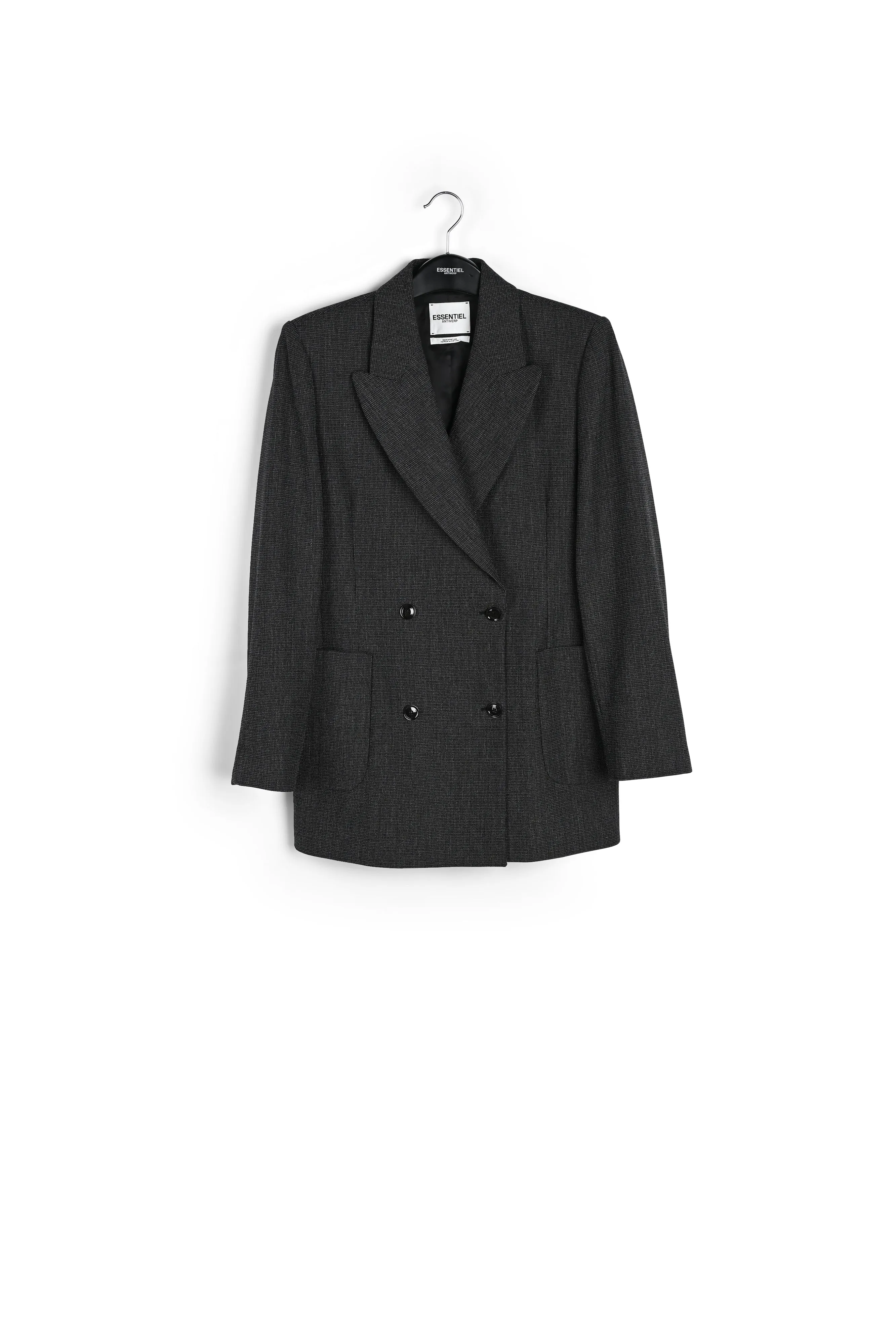 Black double-breasted blazer