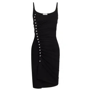 Black drapé pression short dress