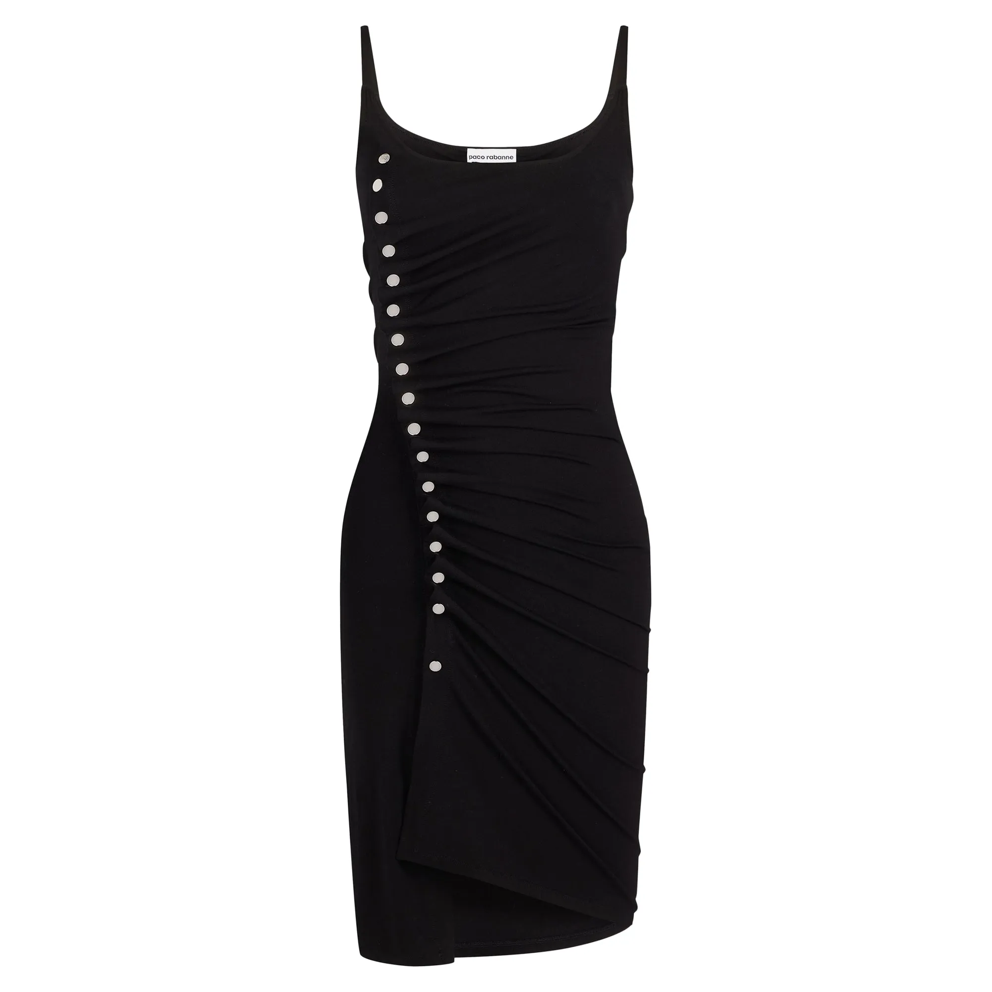 Black drapé pression short dress