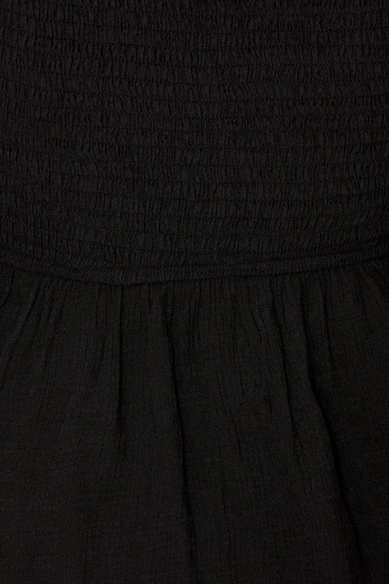 Black Peplum Top Short Sleeve
