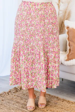 Blissful Strolls Skirt, Pink Mix
