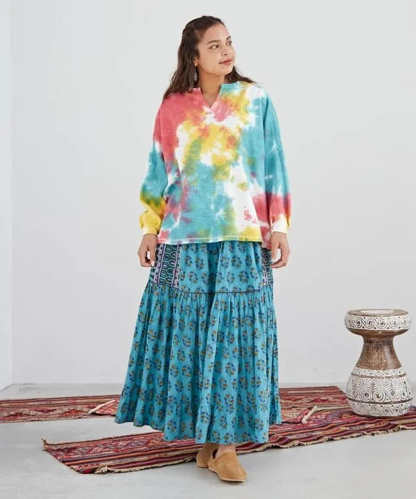 Block Print Floral Skirt