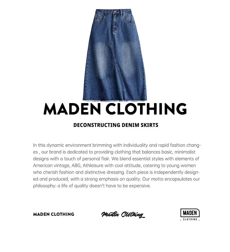 Blue Asymmetrical  Denim Skirt