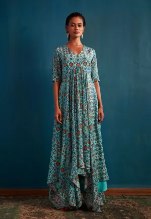 Blue High Low Maxi Dress
