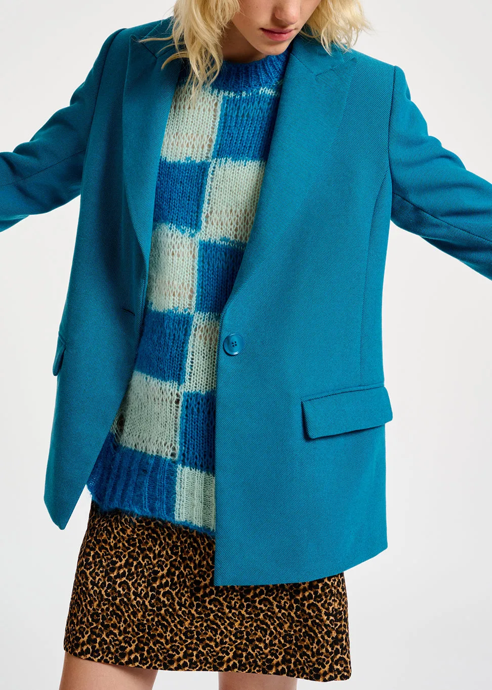 Blue single-breasted blazer