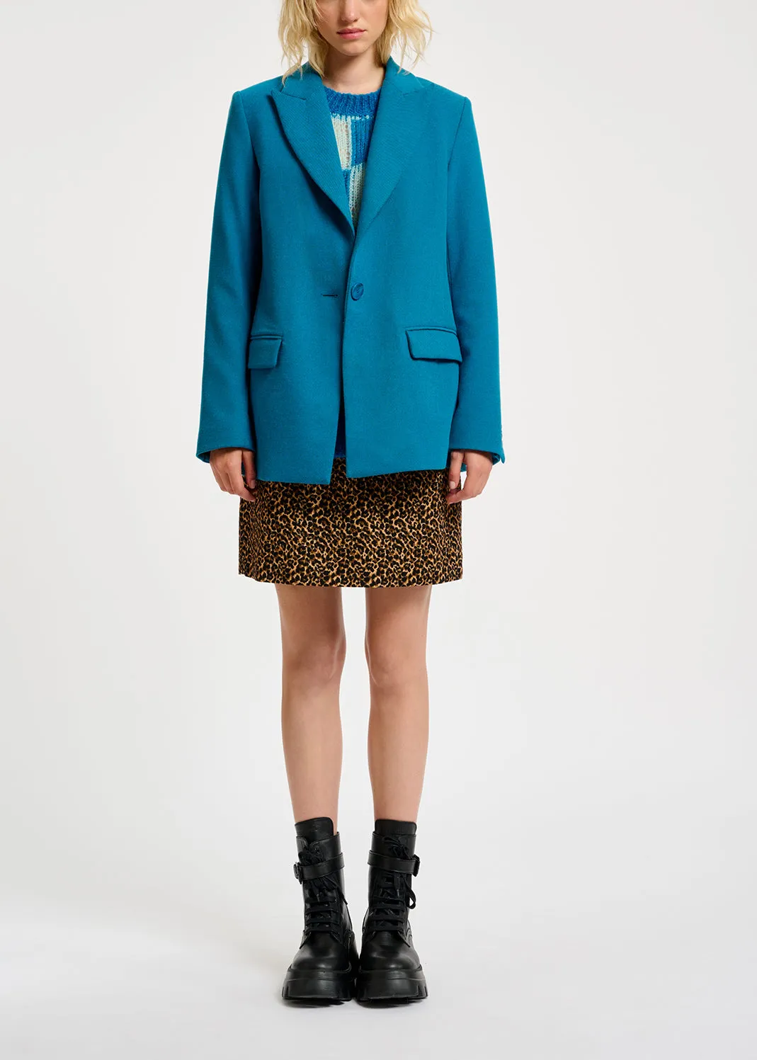 Blue single-breasted blazer