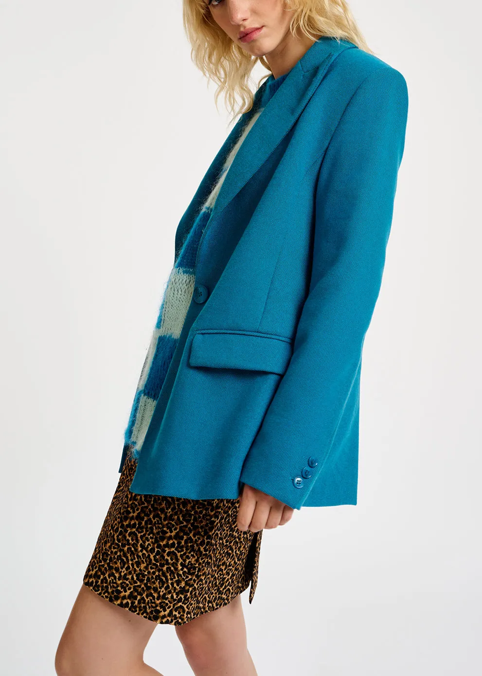 Blue single-breasted blazer