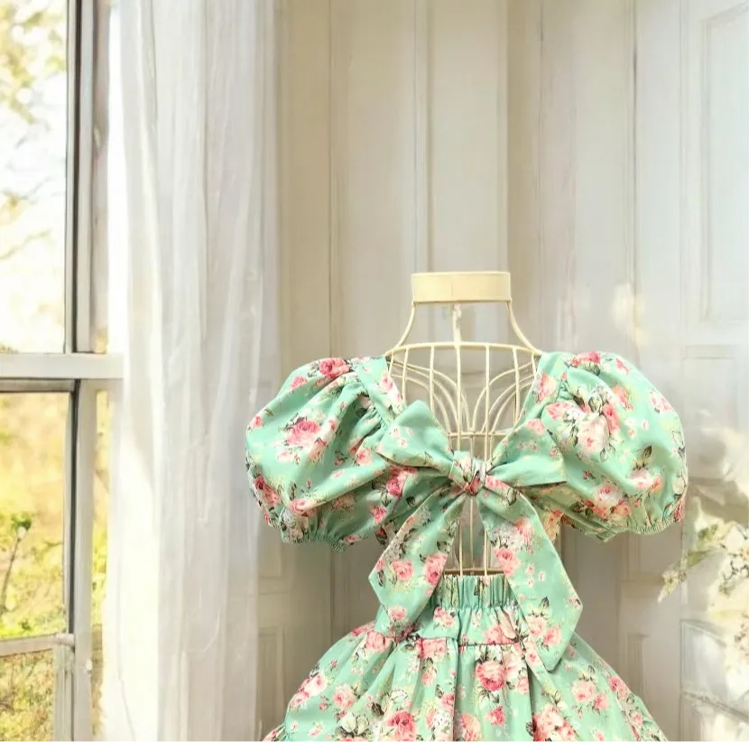 Bow Back Dress | Leah Mint
