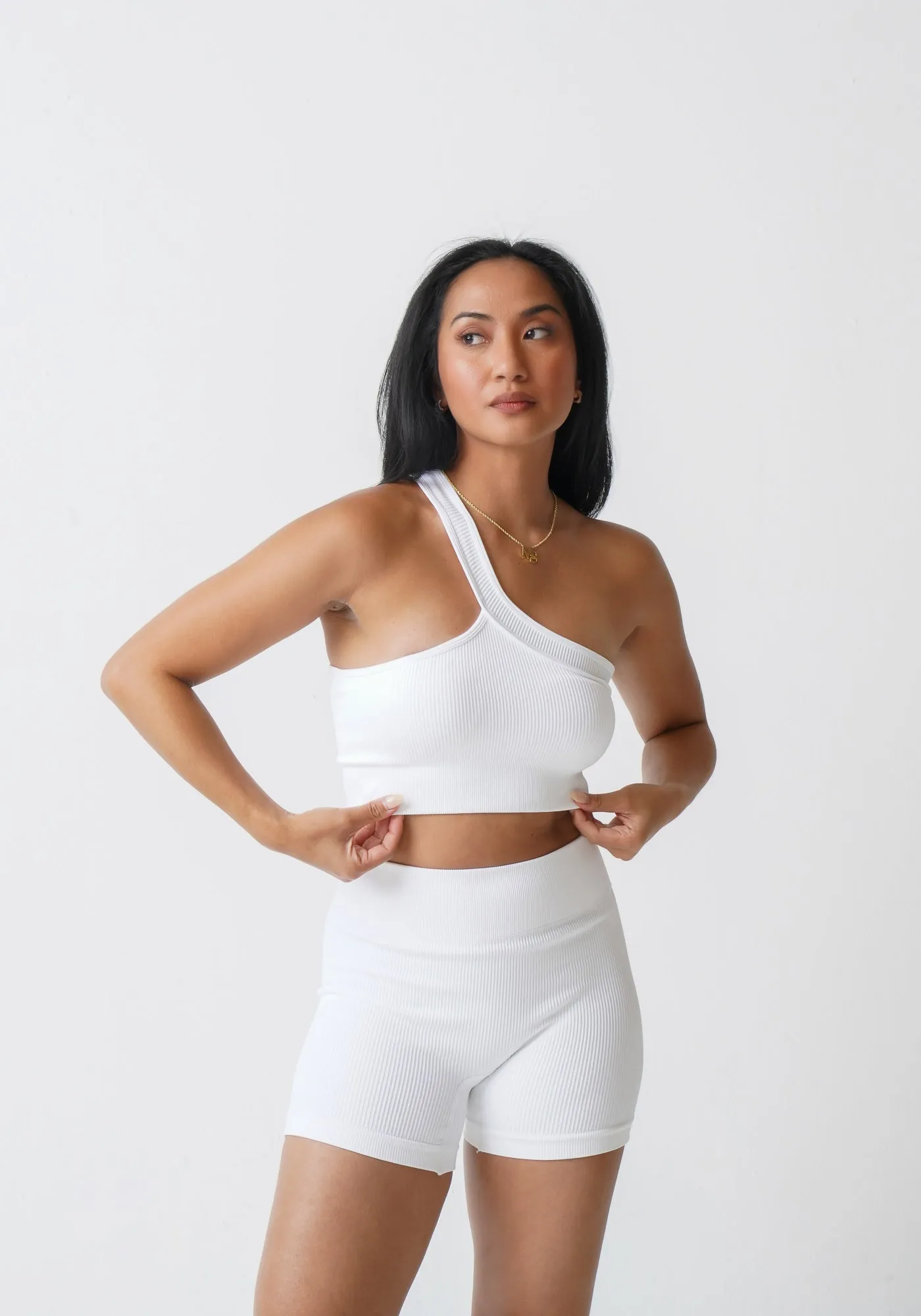 BREATHE Asymmetrical Ribbed Crop