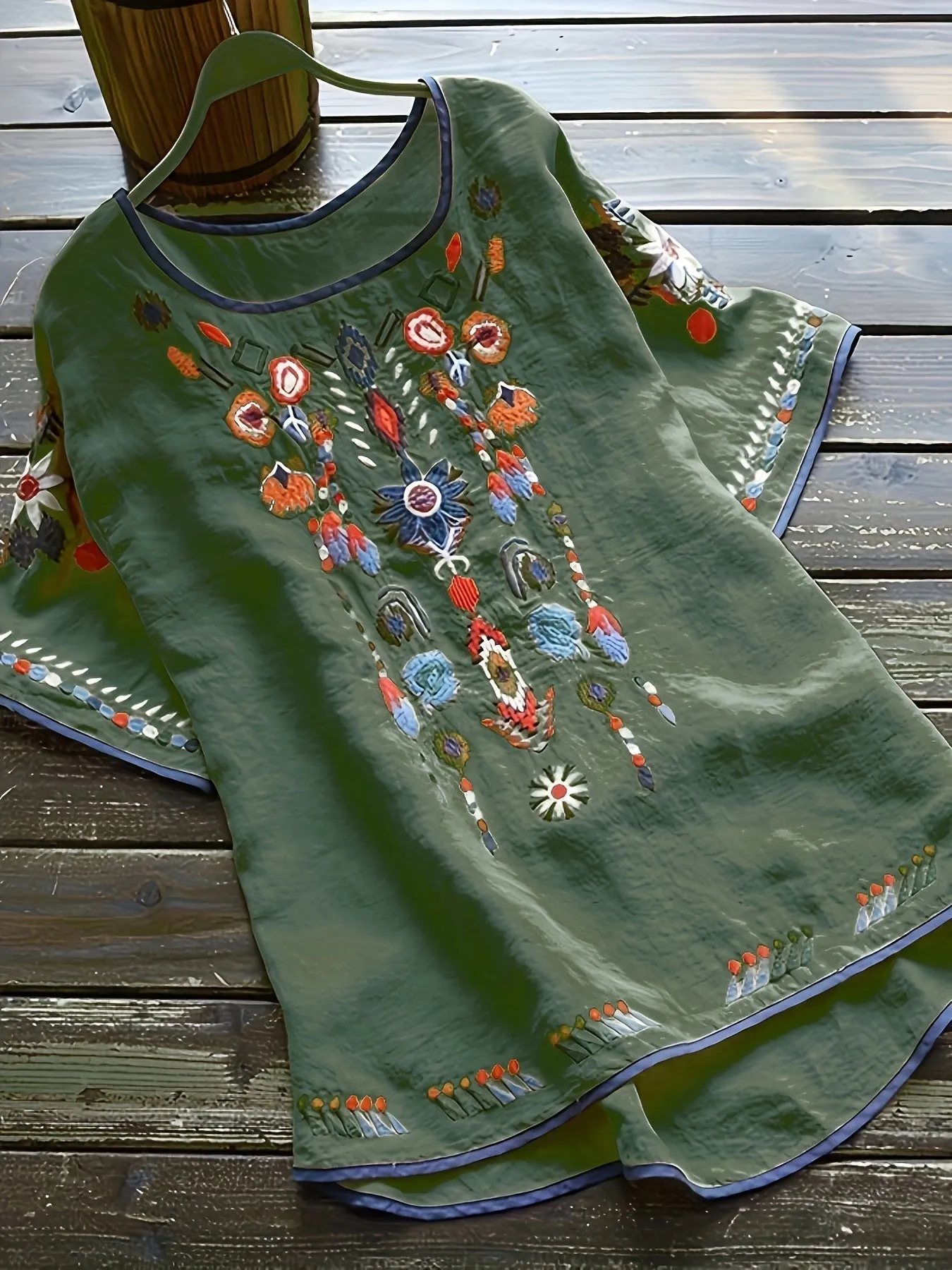 Brenley® | Embroidered Boho Blouse With High Low Hem