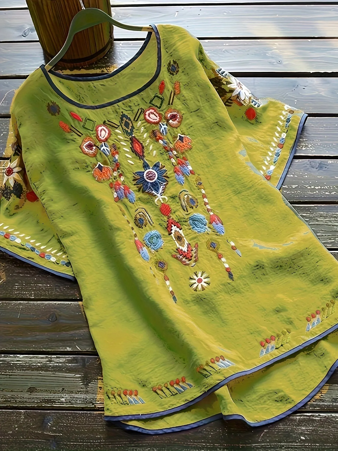 Brenley® | Embroidered Boho Blouse With High Low Hem