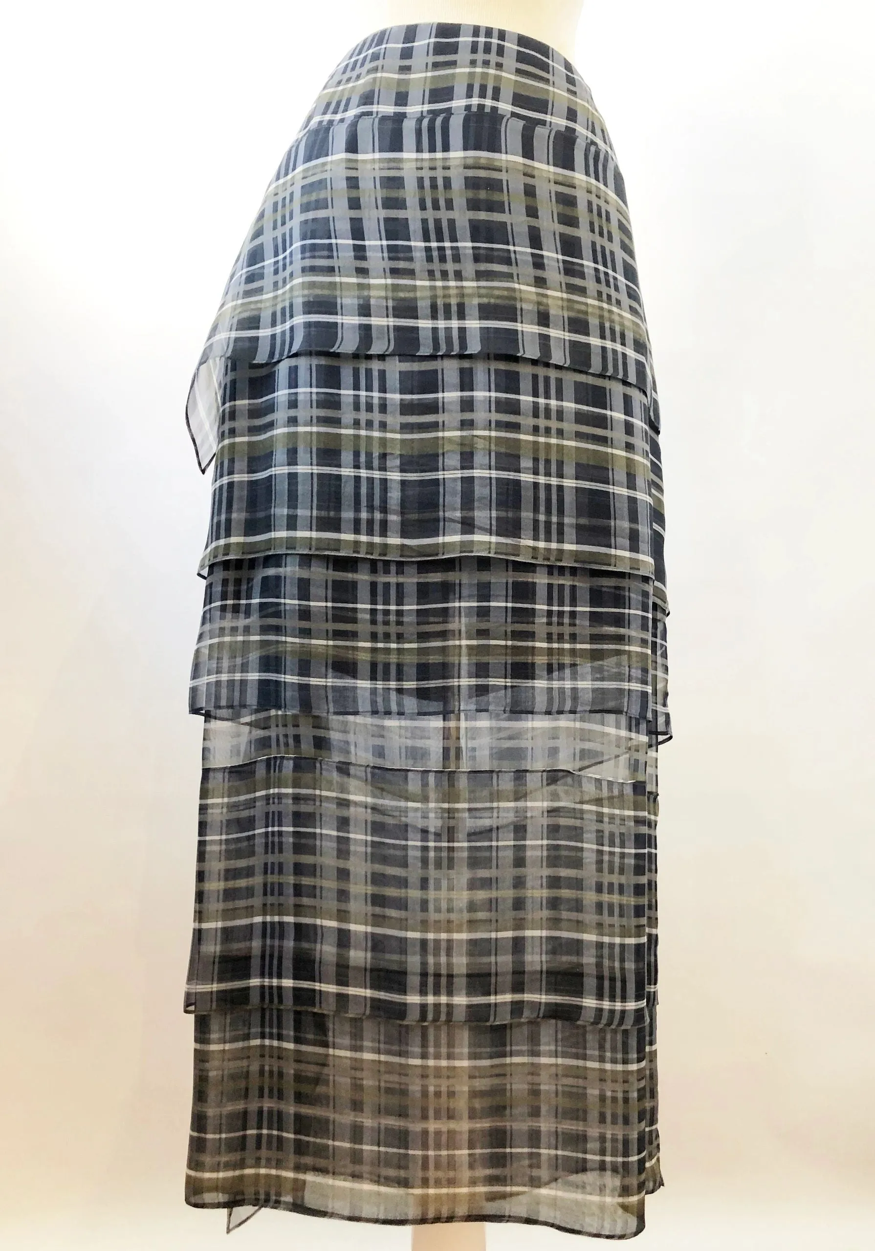 Brunello Cucinelli Silk Check Skirt Size 6