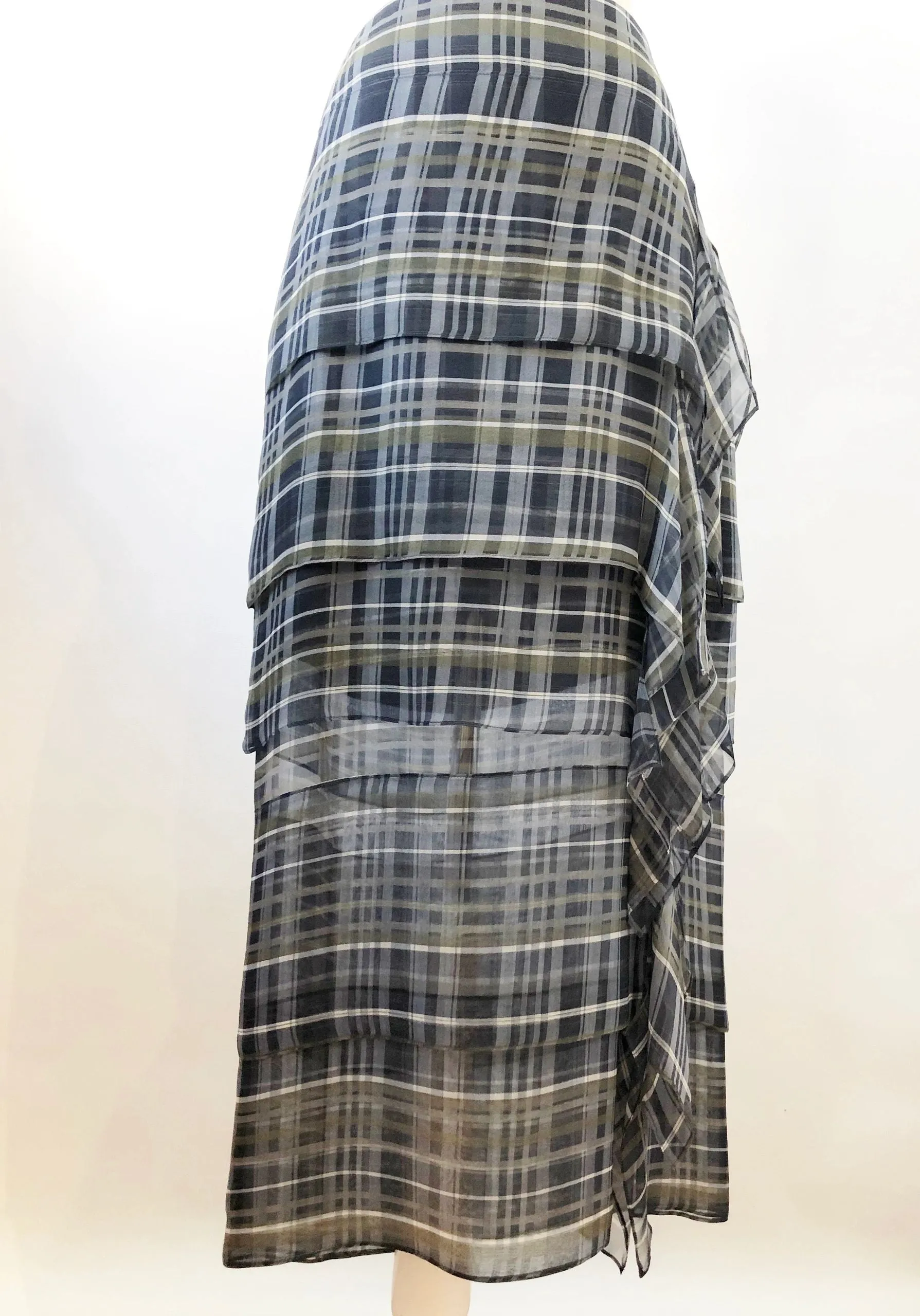 Brunello Cucinelli Silk Check Skirt Size 6
