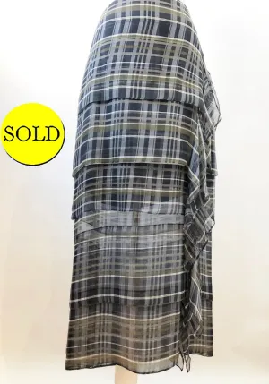 Brunello Cucinelli Silk Check Skirt Size 6